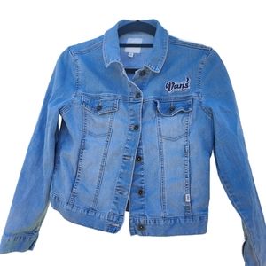 Vintage Vans Embroidered Logo Stretch Denim Light Blue Wash Denim Jacket Medium